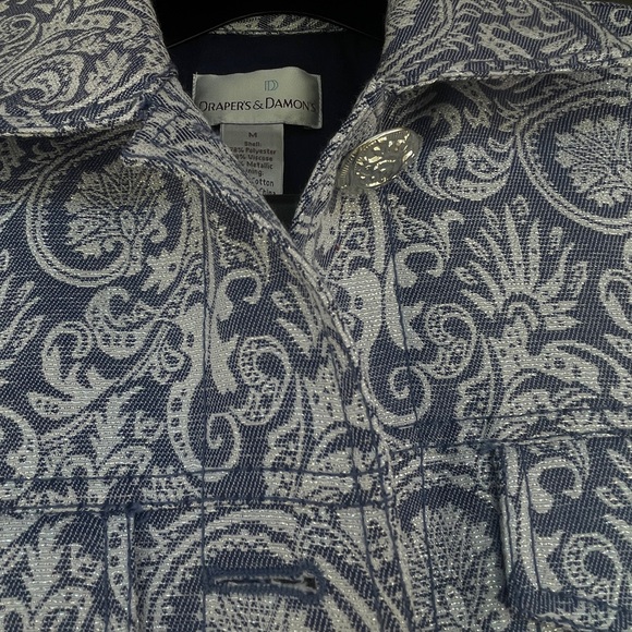 Drapers and Damon’s Jacket. blue with Floral Print. Size M. NWT - Picture 3 of 9